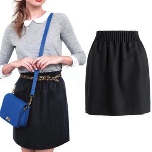 J. Crew Wool City Mini Sidewalk Skirt Black